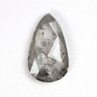 3.13ct ROSE CUT DIAMOND 13.6mm PEAR SHAPE NATURAL SALT AND PEPPER LOOSE 3 CARAT Ivy & Rose