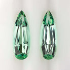 4ct MINT GREEN TOURMALINE PAIR LONG DROP PEAR SHAPE CUT DANGLE EARRINGS TEARDROP