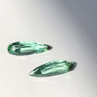 4ct MINT GREEN TOURMALINE PAIR LONG DROP PEAR SHAPE CUT DANGLE EARRINGS TEARDROP