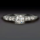 VINTAGE F SI1 DIAMOND ENGAGEMENT RING OLD CUT WHITE GOLD ESTATE CLASSIC NATURAL