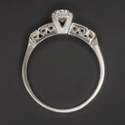 VINTAGE F SI1 DIAMOND ENGAGEMENT RING OLD CUT WHITE GOLD ESTATE CLASSIC NATURAL