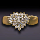 NATURAL DIAMOND HEART SHAPE COCKTAIL RING YELLOW GOLD 1/2 CARAT ANNIVERSARY GIFT