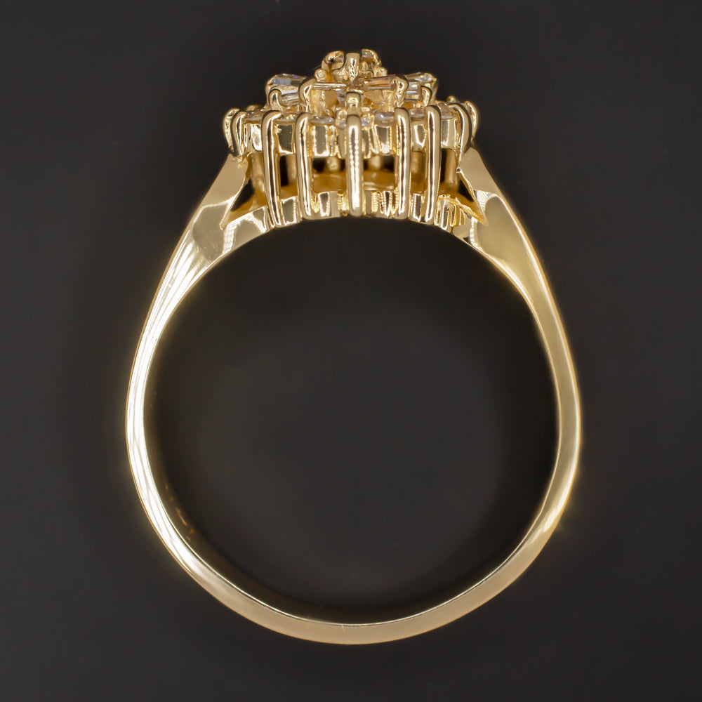 NATURAL DIAMOND HEART SHAPE COCKTAIL RING YELLOW GOLD 1/2 CARAT ANNIVERSARY GIFT