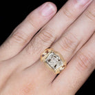 F VS DIAMOND FRATERNAL ORDER OF EAGLES RING CREST YELLOW WHITE GOLD MENS SIGNET