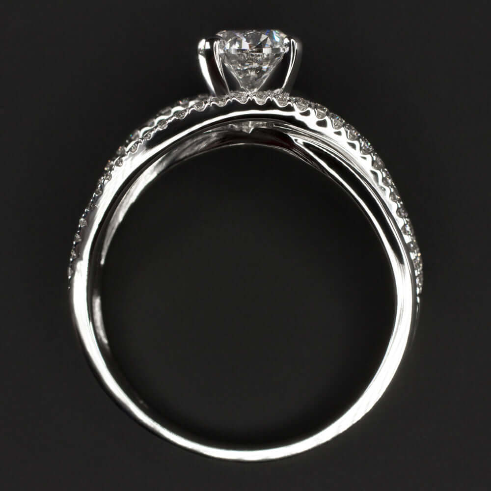 1.5ct F-G SI2 DIAMOND ENGAGEMENT RING NATURAL ROUND CUT WHITE GOLD SPLIT SHANK