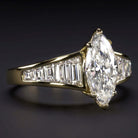 2.70ct CERTIFIED G SI2 MARQUISE CUT DIAMOND ENGAGEMENT RING 18k YELLOW GOLD 1.75