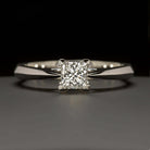 F VS1 PRINCESS CUT DIAMOND ENGAGMENT RING SOLITAIRE WHITE GOLD 1/2 CARAT CLASSIC