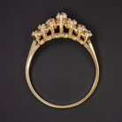 NATURAL 0.90ct DIAMOND COCKTAIL BAND 2 ROW RING ROUND CUT STACKING YELLOW GOLD
