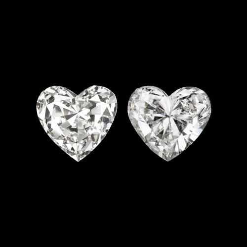 HEART SHAPE DIAMOND MATCHING PAIR F-G VS1-SI1 0.38ct STUD EARRINGS LOOSE ACCENT Ivy & Rose