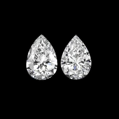 PEAR CUT DIAMOND MATCHING PAIR F-G VS-SI1 .36ct STUD EARRINGS LOOSE SHAPE ACCENT