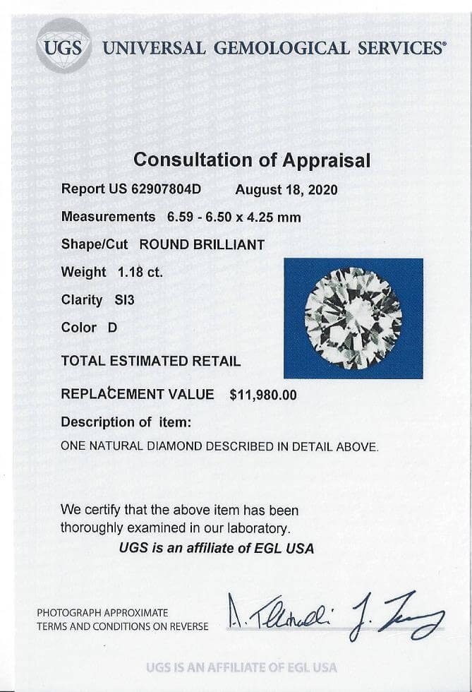 1.18ct CERTIFIED D SI DIAMOND ROUND BRILLIANT CUT NATURAL ENGAGEMENT LOOSE RBC