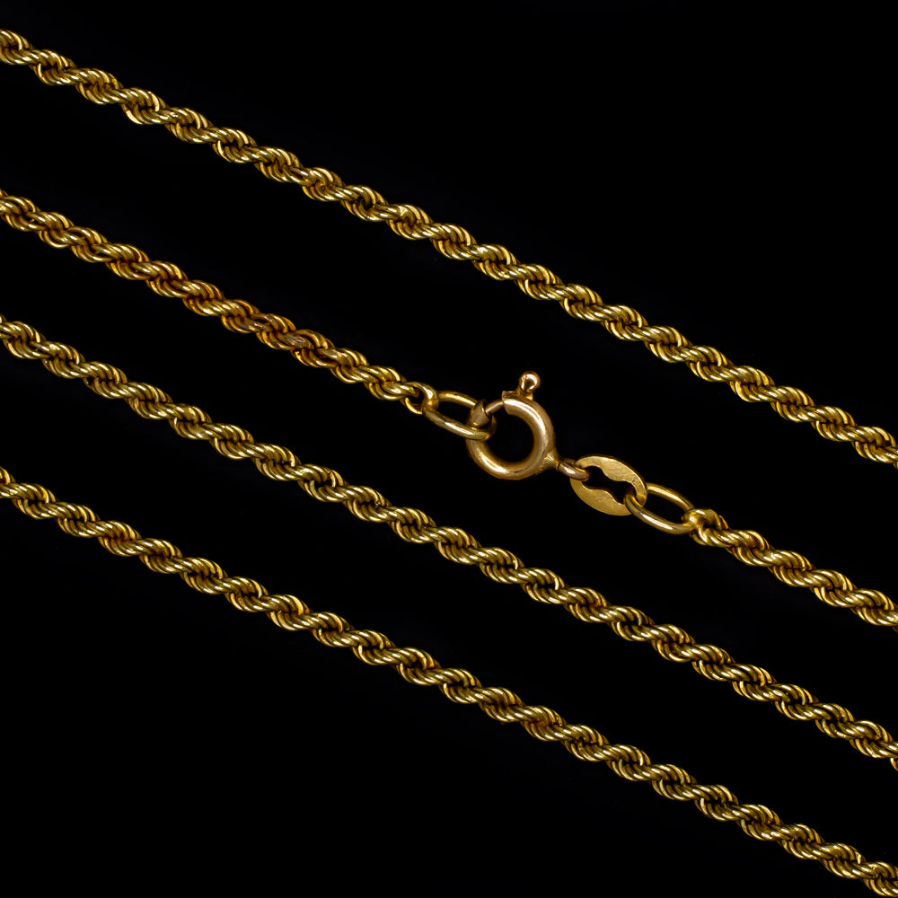 VINTAGE SOLID 14K YELLOW GOLD ROPE CHAIN NECKLACE 2.2mm 28 INCH 13gm MENS LADIES Ivy & Rose