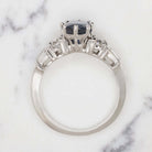 CERTIFIED ROYAL BLUE SAPPHIRE F-G VS DIAMOND RING CUSHION ENGAGEMENT WHITE GOLD