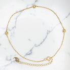 SOLID 18K YELLOW GOLD BRACELET BALL CHAIN STATION BEAD ANKLET DAINTY MINIMALIST