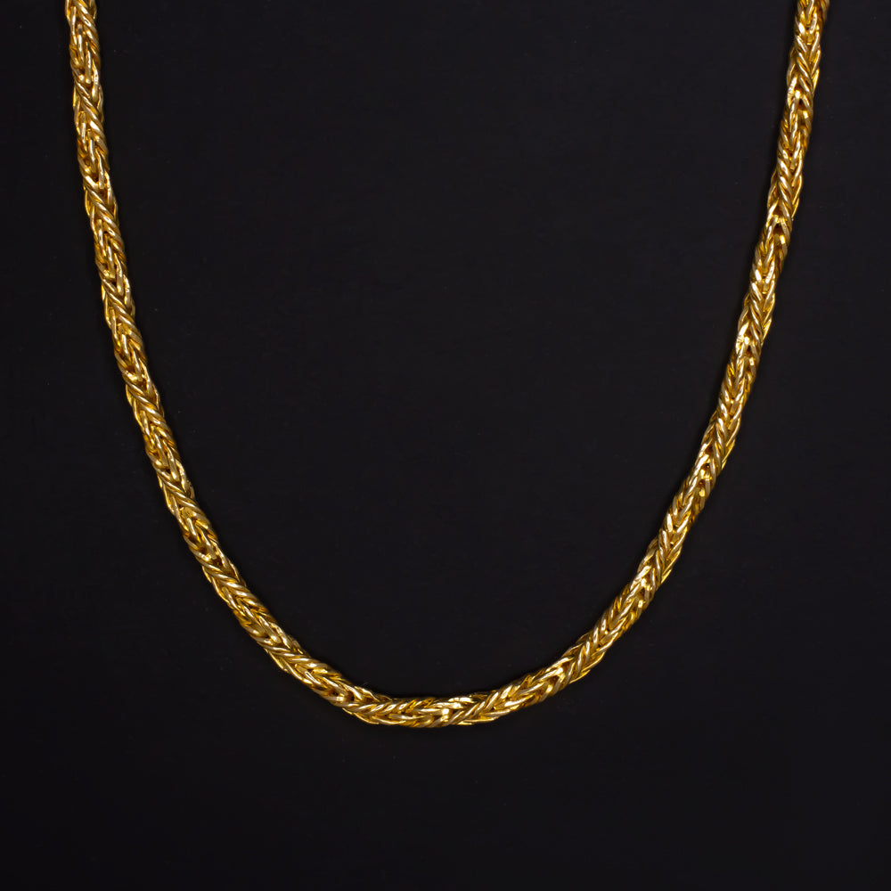 SOLID 14K YELLOW GOLD CHAIN 18 INCH 1.7mm ITALIAN BRAIDED ROPE CLASSIC NECKLACE