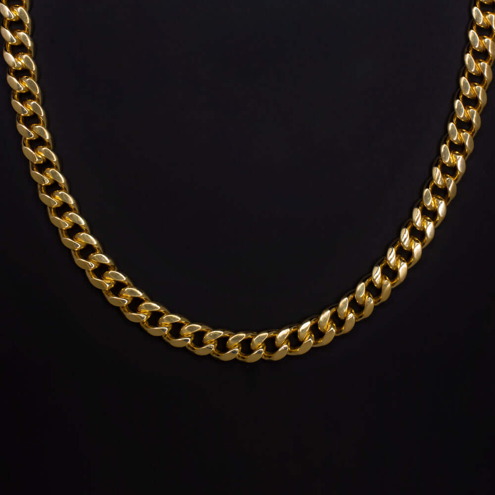 14k HOLLOW Real Yellow Gold Miami Cuban Link Chain Necklace 4.5