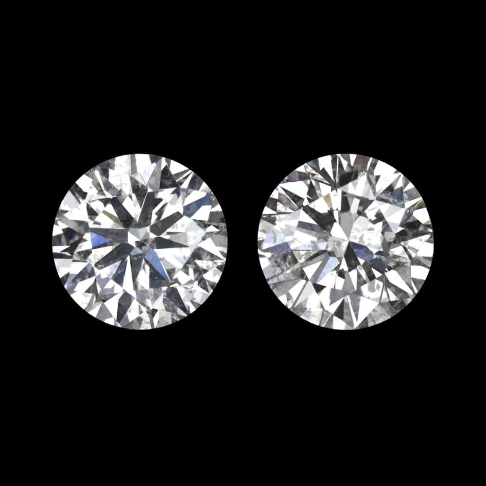 0.78c F-G EXCELLENT CUT NATURAL DIAMOND STUD EARRINGS ROUND BRILLIANT PAIR 3/4ct