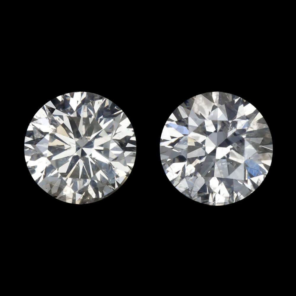 EXCELLENT CUT 0.83ct CLEAN NATURAL DIAMOND STUD EARRINGS ROUND 3/4 CARAT PAIR Ivy & Rose