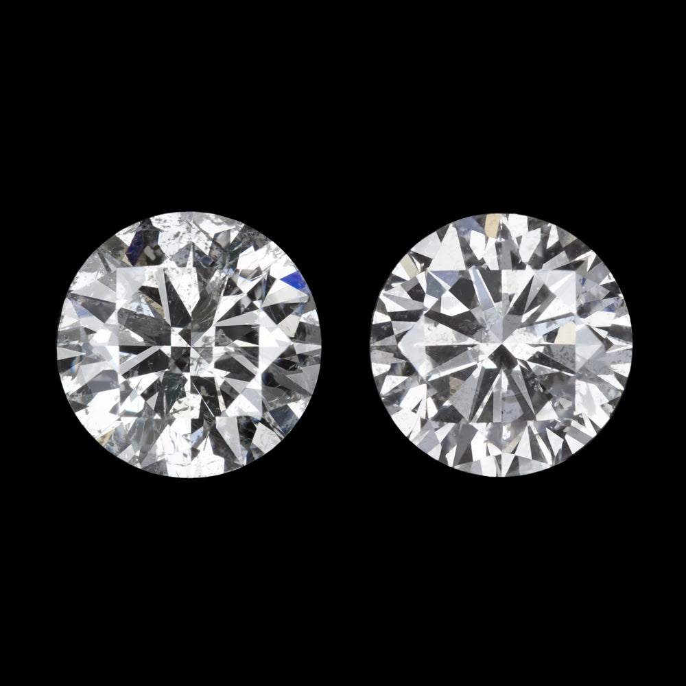 VG CUT 0.83ct E-F CLEAN NATURAL DIAMOND STUD EARRINGS ROUND BRILLIANT 3/4ct PAIR
