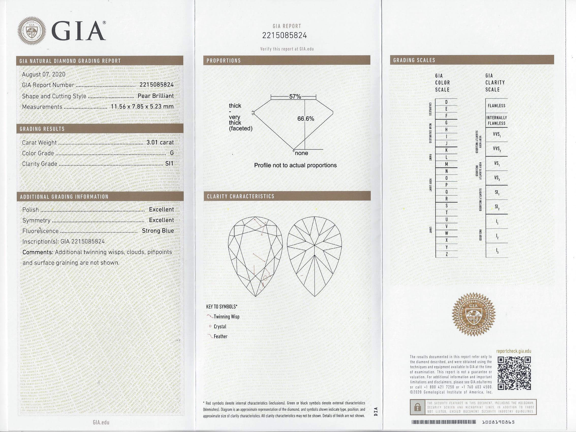 3 CARAT GIA CERTIFIED G SI1 IDEAL PEAR CUT DIAMOND TEARDROP SHAPE NATURAL LOOSE Ivy & Rose