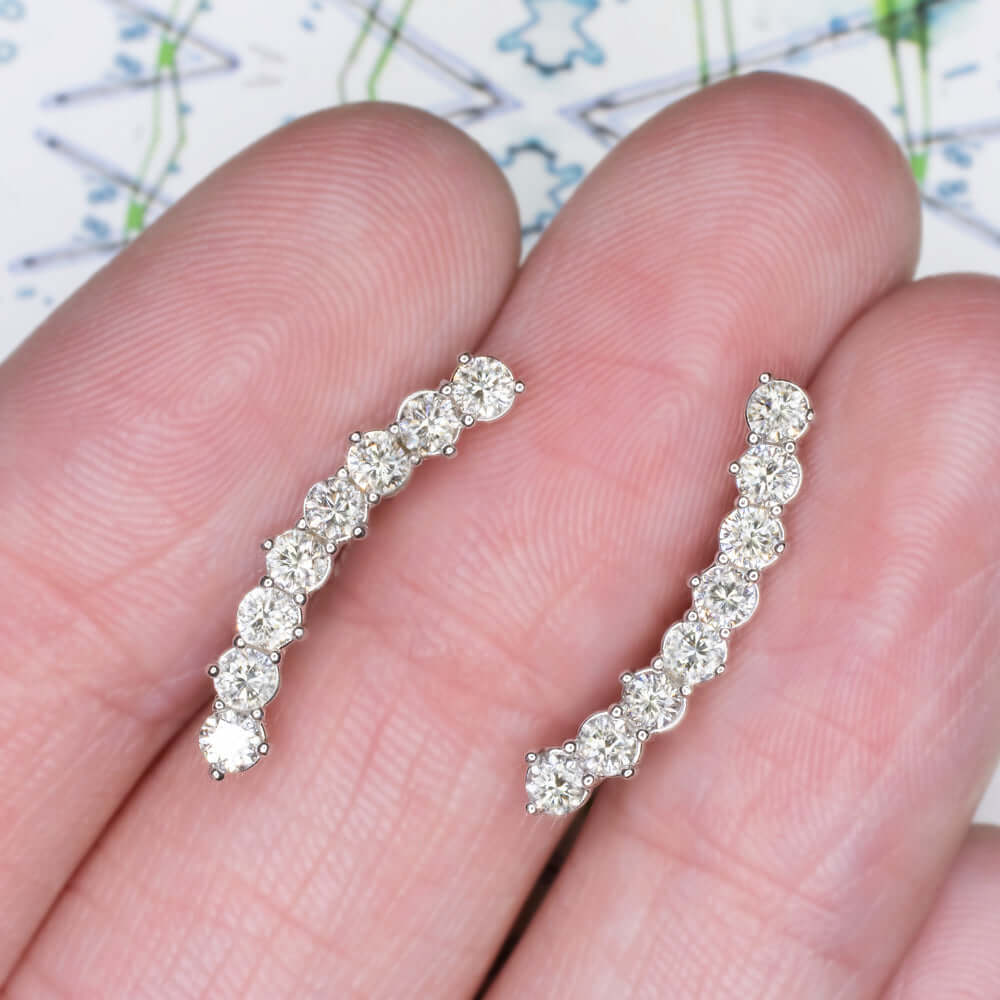 Ear climber diamond earrings Clearance
