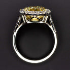 5 CARAT GIA CERTIFIED FANCY YELLOW VVS1 DIAMOND ENGAGEMENT RING PLATINUM HALO