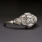 OLD MINE CUT F-G SI1 DIAMOND ANTIQUE ENGAGEMENT RING 18k WHITE GOLD VINTAGE 20s