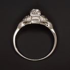 OLD MINE CUT F-G SI1 DIAMOND ANTIQUE ENGAGEMENT RING 18k WHITE GOLD VINTAGE 20s