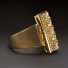 1.75 CARAT 11 GRAM VINTAGE COCKTAIL RING 14K YELLOW GOLD BAR ESTATE MENS LADIES Ivy & Rose