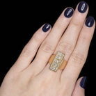 1.75 CARAT 11 GRAM VINTAGE COCKTAIL RING 14K YELLOW GOLD BAR ESTATE MENS LADIES Ivy & Rose
