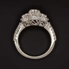 1.5 CARAT DIAMOND ENGAGEMENT RING 3 STONE HALO ROUND BRILLIANT PAVE SPLIT SHANK