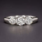 EXCELLENT CUT E-F SI2 DIAMOND ENGAGEMENT RING 3 STONE 18k WHITE GOLD ROUND 1ct Ivy & Rose