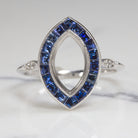 SAPPHIRE DIAMOND RING SETTING MARQUISE SHAPE VINTAGE ART DECO TARGET ENGAGEMENT