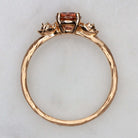 FLORAL RED TOURMALINE 14K ROSE GOLD RING SMOOTH BRANCH FLOWER RUSTIC RUBELLITE
