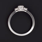 GIA CERTIFIED E SI2 OVAL CUT DIAMOND ENGAGEMENT RING 3 STONE TRILLION WHITE GOLD Ivy & Rose