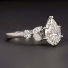 2ct GIA CERTIFIED G SI2 DIAMOND ENGAGEMENT RING PLATINUM DESIGNER PEAR SHAPE 1.5