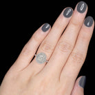 1.35ct GIA CERTIFIED H SI1 OVAL CUT DIAMOND ENGAGEMENT RING DOUBLE HALO COCKTAIL