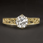 1.57c OLD EUROPEAN CUT DIAMOND ENGAGEMENT RING 18k YELLOW GOLD VINTAGE 1.5 CARAT Ivy & Rose