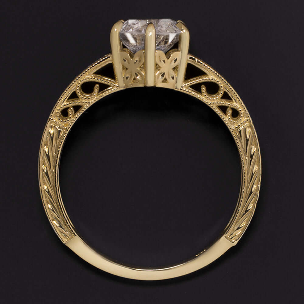 1.57c OLD EUROPEAN CUT DIAMOND ENGAGEMENT RING 18k YELLOW GOLD VINTAGE 1.5 CARAT Ivy & Rose