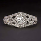 1.5ctw EXCELLENT CUT DIAMOND ENGAGEMENT RING WHITE GOLD ROUND HALO SPLIT SHANK