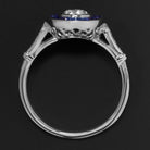 GIA CERTIFIED F SI1 DIAMOND ENGAGEMENT RING OLD EUROPEAN CUT SAPPHIRE VINTAGE