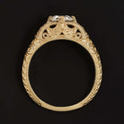 0.89ct OLD EUROPEAN CUT DIAMOND ENGAGEMENT RING VINTAGE 14k YELLOW GOLD ANTIQUE