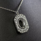 VINTAGE STYLE DIAMOND PENDANT SEMI MOUNT SETTING ART DECO OVAL NATURAL NECKLACE