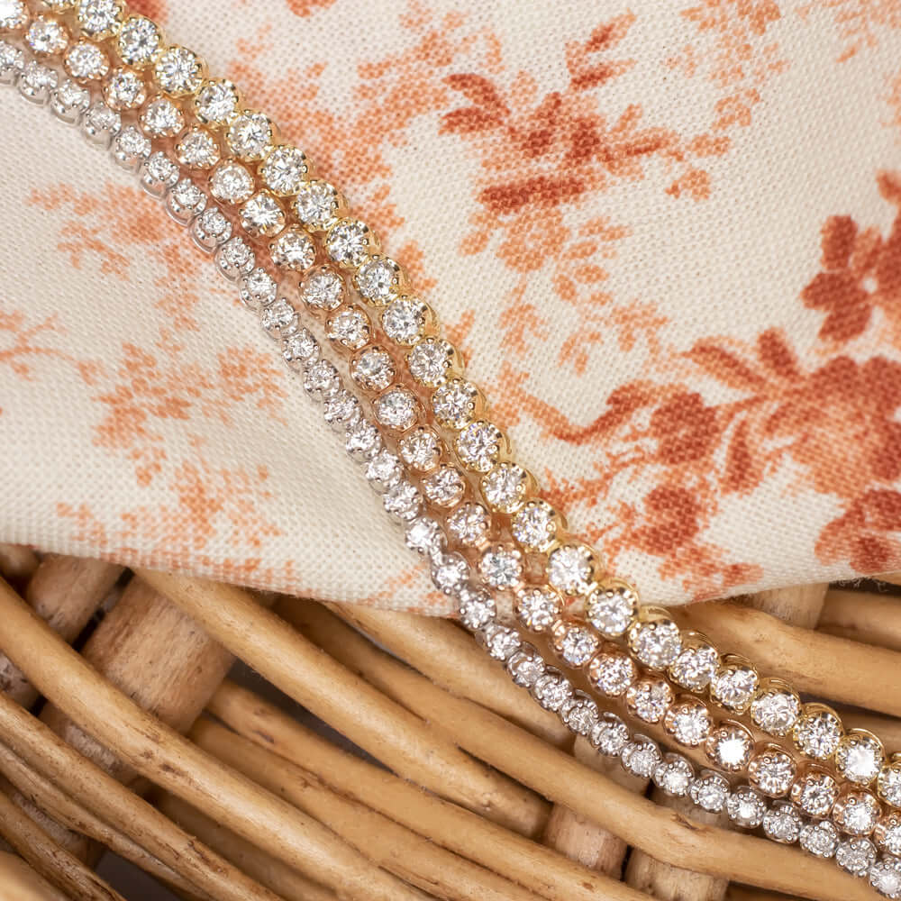 2 CARAT VERY GOOD CUT DIAMOND TENNIS BRACELET ROSE GOLD ROUND BRILLIANT CLASSIC