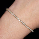 3ct VERY GOOD CUT DIAMOND TENNIS BRACELET YELLOW GOLD ROUND BRILLIANT CLASSIC