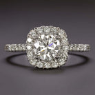 1.66ct F-G SI NATURAL DIAMOND ENGAGEMENT RING ROUND HALO WHITE GOLD 1 CARAT 1ct