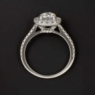 1.66ct F-G SI NATURAL DIAMOND ENGAGEMENT RING ROUND HALO WHITE GOLD 1 CARAT 1ct