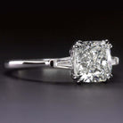 2.63ct CERTIFIED I VVS2 DIAMOND ENGAGEMENT RING CUSHION SHAPE CUT 3 STONE 2.5ct