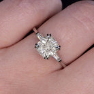 2.63ct CERTIFIED I VVS2 DIAMOND ENGAGEMENT RING CUSHION SHAPE CUT 3 STONE 2.5ct