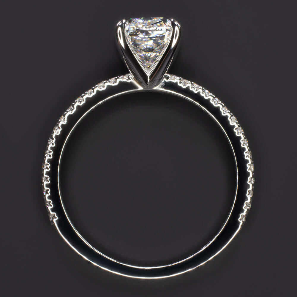 1.86ct GIA CERTIFIED H SI1 DIAMOND ENGAGEMENT RING CUSHION CUT PAVE BAND 1.75ct Ivy & Rose